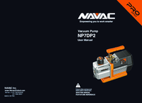 Thumbnail of document Manual - NP7DP2  Vacuum Pump, 7 CFM, 2-Stage, 15 Microns, A2L Refrigerants, Pro Series